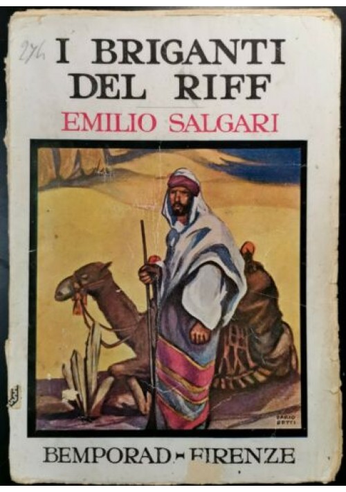 I BRIGANTI DEL RIFF di Emilio Salgari 1928 Bemporad libro illustrato per ragazzi