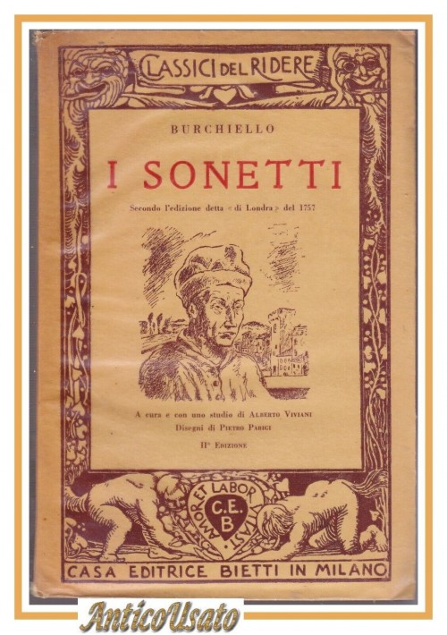 I SONETTI di Burchiello 1954 Bietti Cassici Del Ridere Libro a cura Viviani