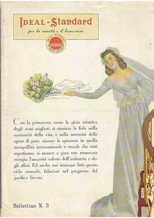 IDEAL STANDARD BOLLETTINO N.3 fascicolo pubblicitario anni '40 ORIGINALE