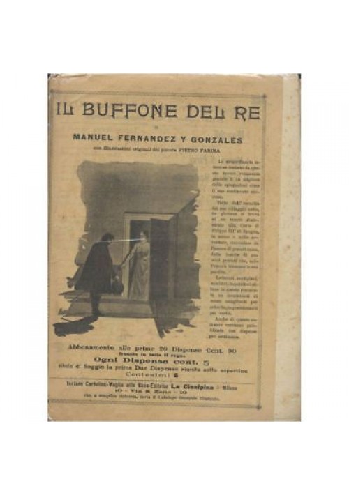 IL BUFFONE DEL RE di M. Fernandez Y Gonzales ILLUSTRATO - La Cisalpina editore - fine '800