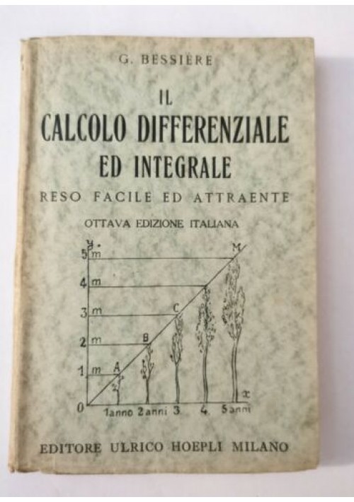 IL CALCOLO DIFFERENZIALE ED INTEGRALE reso facile attraente Bessière Hoepli 1946