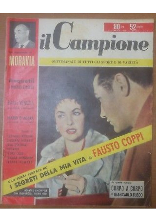 IL CAMPIONE settimanale sport varietà 9 gennaio 1956 - Fausto Coppi Lollobrigida