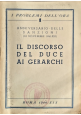 IL DISCORSO DEL DUCE AI GERARCHI Anniversario dellle Sanzioni 1940 Libro fascism