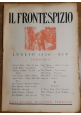 IL FRONTESPIZIO luglio 1936 Rivista letteratura Papini Giuliotti Visintini Tomea