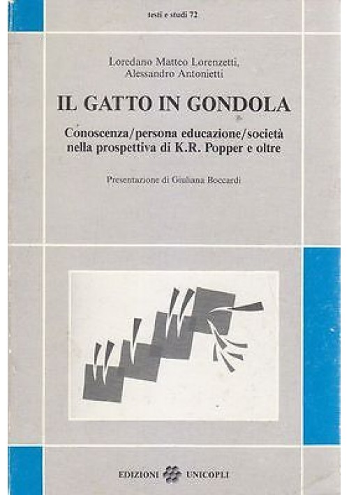 IL GATTO IN GONDOLA conoscenza persona società Popper - Lorenzetti e Antonietti 