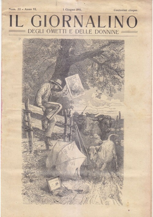 IL GIORNALINO DEGLI OMETTI E DELLE DONNINE 1 giugno 1911 giornale bambini antico