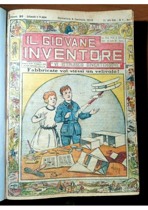 IL GIOVANE INVENTORE annata completa anno I 1925 rivista vintage illustrata