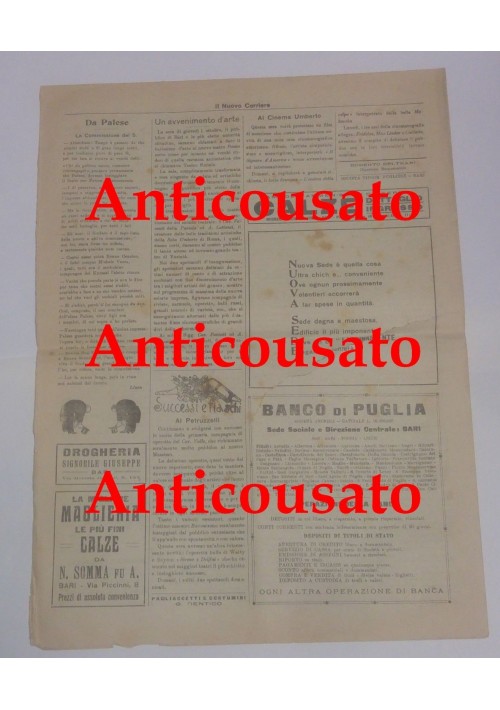 IL NUOVO CORRIERE settimanale pupazzettato BARI 27 settembre 1925 umoristico 