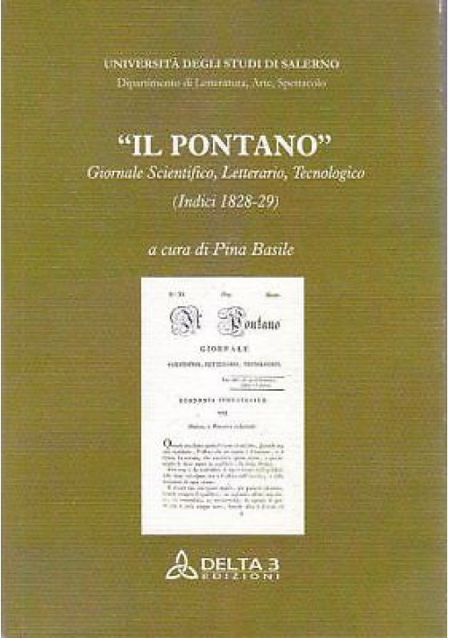 IL PONTANO giornale scientifico,  letterario, tecnologico - REPRINT - Salerno