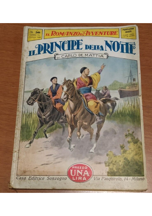 IL PRINCIPE DELLA NOTTE di Carlo De Mattia 1929 Sonzogno Libro romanzo infanzia
