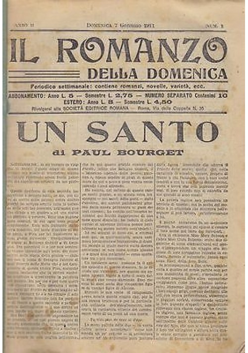 IL ROMANZO DELLA DOMENICA 1911 26 numeri I semestre  società editrice Romana