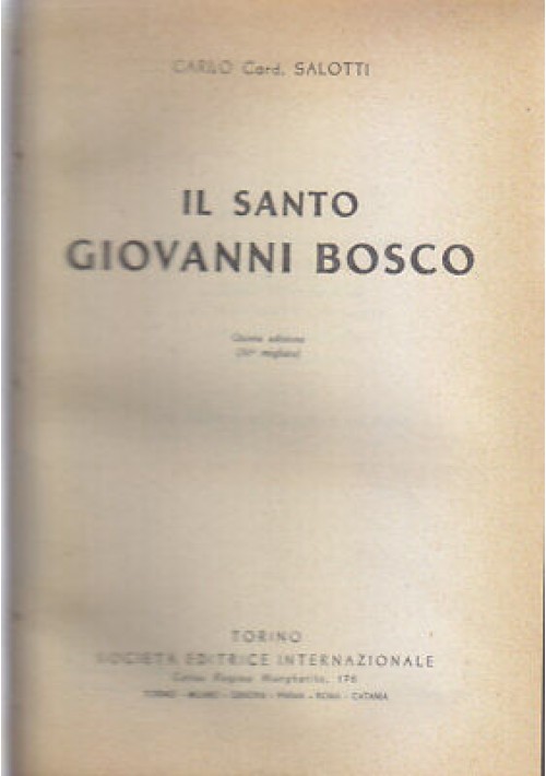IL SANTO GIOVANNI BOSCO card. Carlo Salotti 1950 SEI