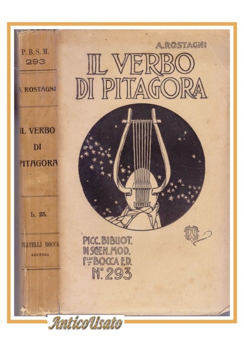 IL VERBO DI PITAGORA A Rostagni 1924 Bocca libro filosofia vintage