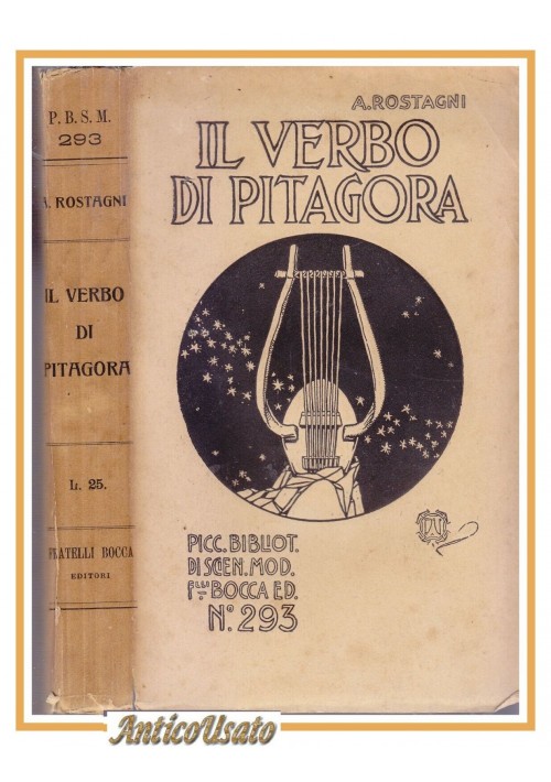 ESAURITO - IL VERBO DI PITAGORA A Rostagni 1924 Bocca libro filosofia vintage