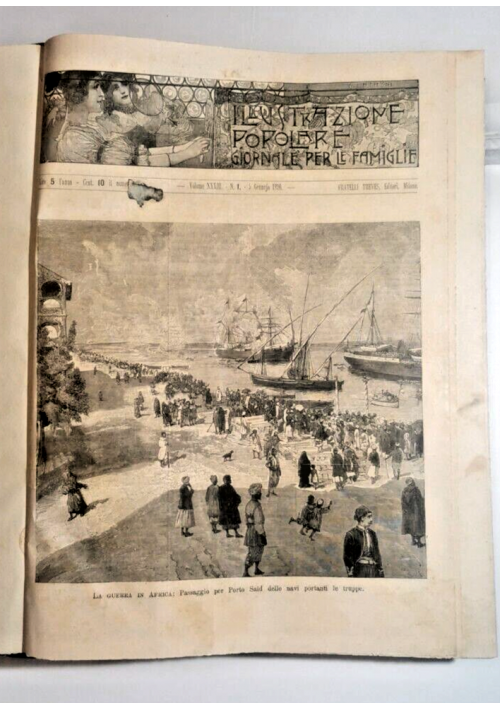 ILLUSTRAZIONE POPOLARE 1896 annata completa 52 numeri rilegati giornale antico