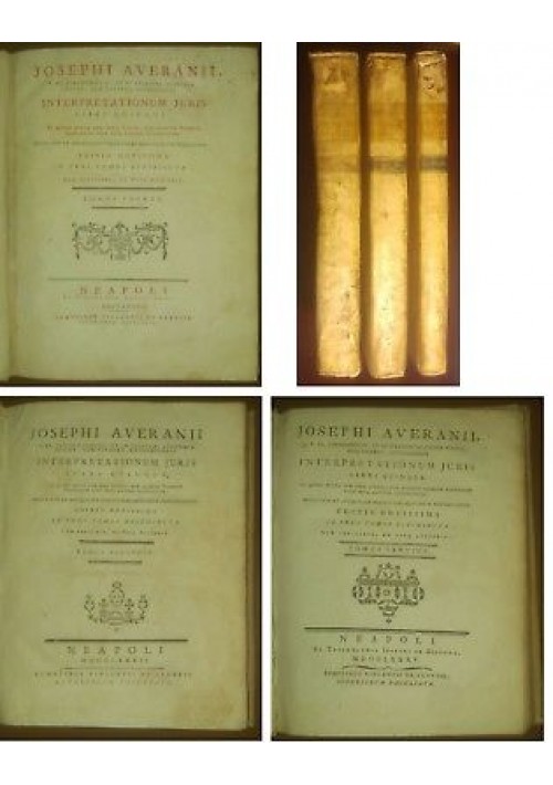 INTERPRETATIONUM JURIS Josephi Averani 1777 1785 COMPLETO 3 volumi Napoli 