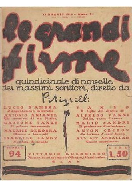 Il Figlio Del Diretto 55 di Yambo Le grandi firme 15 maggio 1928 rivista vintage