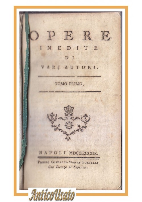 LA BOCCOLECA DE VERGILIO ED AUTRE PPOESIE 1789 Libro Opere inedite Vari autori