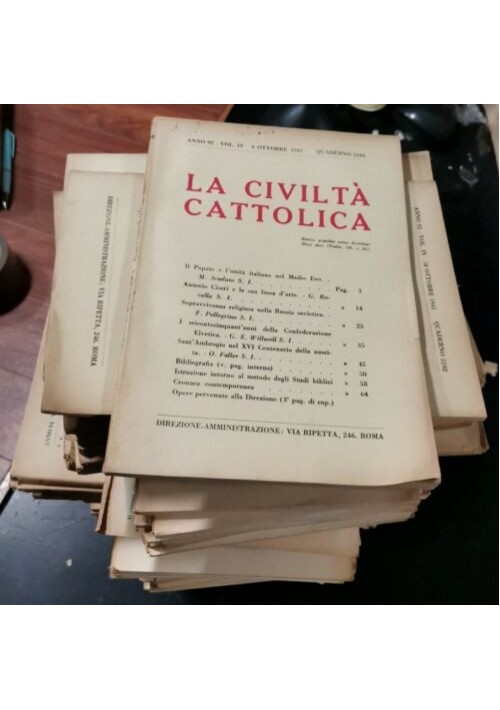 LA CIVILTÀ CATTOLICA - 104 NUMERI 1941 1947 rivista fascismo giornale cristiani