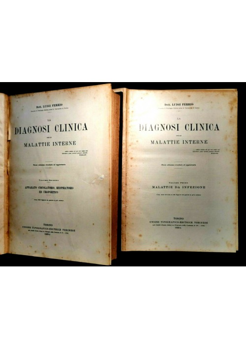 ESAURITO - LA DIAGNOSI CLINICA DELLE MALATTIE INTERNE di Luigi Ferrio 4 Volumi 1932 libri