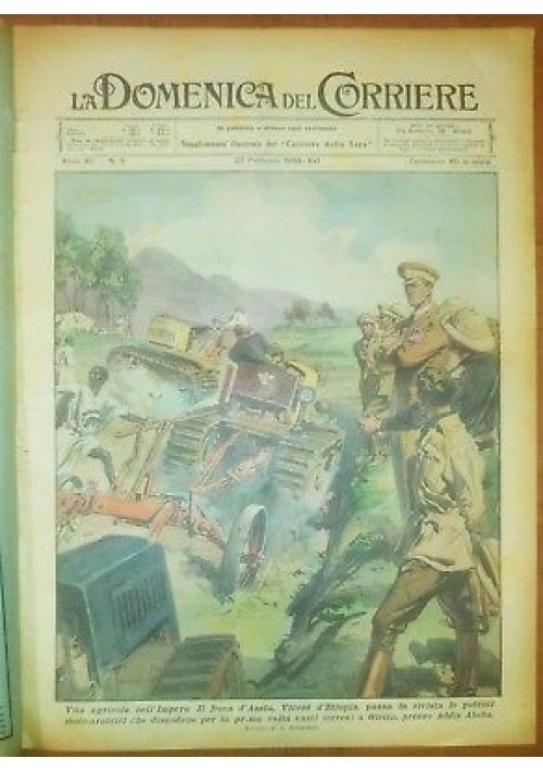 LA DOMENICA DEL CORRIERE 27 febbraio 1938 Duca Aosta Etiopia trattori aratrici 