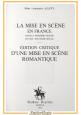 LA MISE EN SCENE FRANCE di Marie Antoinette Allevy 1976 Slatkine Reprints Libro