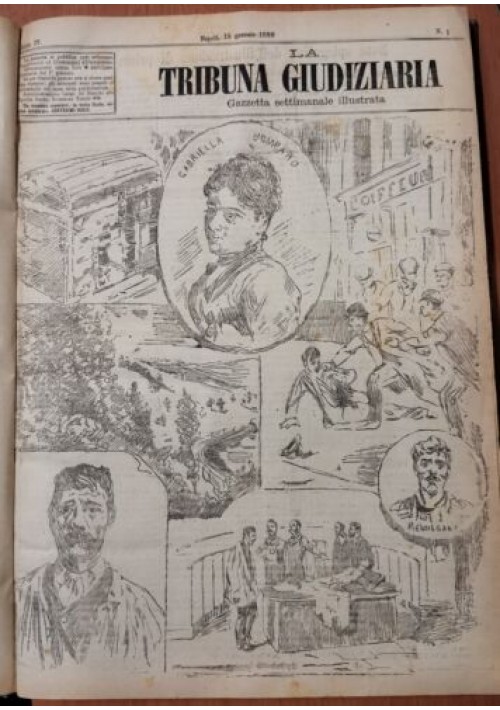 LA TRIBUNA GIUDIZIARIA 1880 Annata gazzetta settimanale illustrata Antica rivist