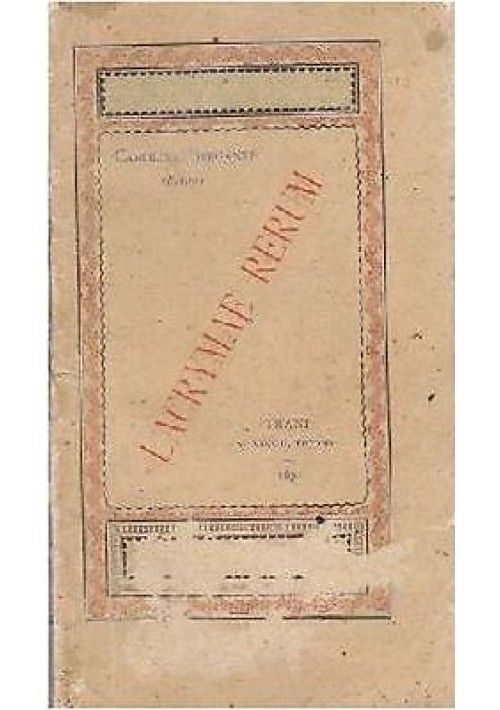 LACRYMAE RERUM Carolina Bregante (Elettra) 1890 storia locale Monopoli RARISSIMO