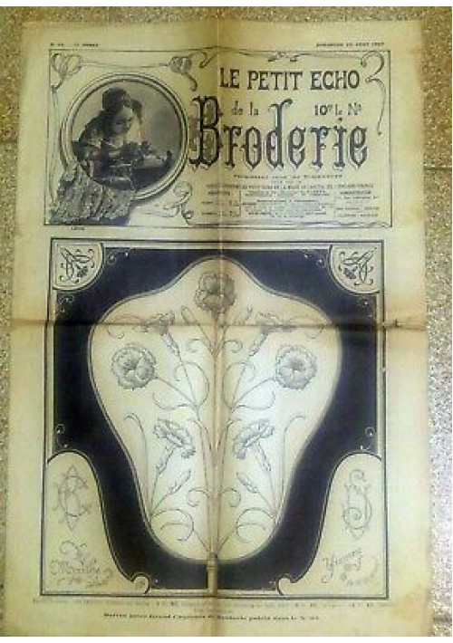 Le Petit Echo De La Broderie 22 agosto 1909 anno decimo n. 34  rivista moda 