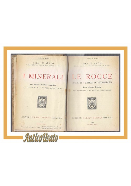 LE ROCCE concetti e nozioni di petrografia Artini 1945 Hoepli libro petrografia