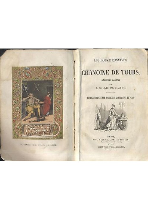 LES DOUZE CONVIVES DU CHANOINE DE TOUR Collin De Plancy 2 belle litografie 1845