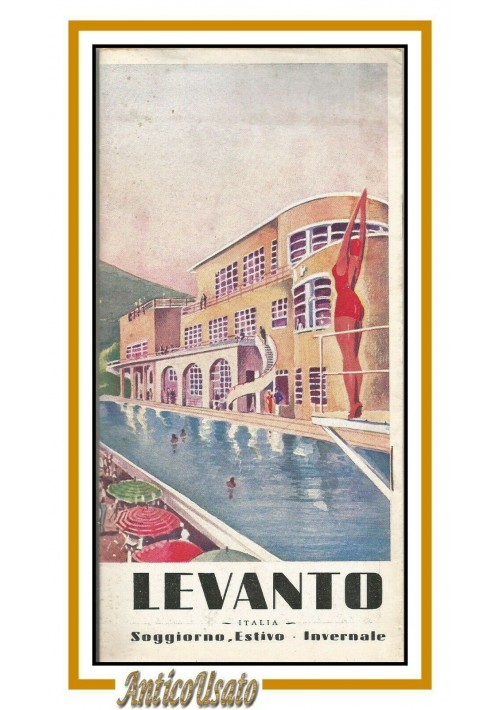 LEVANTO Illustrato da Walter Molino Depliant ORIGINALE brochure vintage anni '30