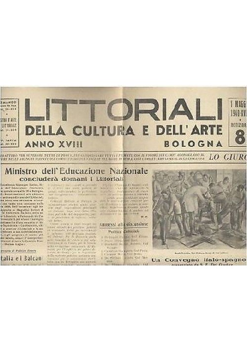 LITTORIALI  DELLA CULTURA E DELL’ARTE BOLOGNA AXVIII N 8 - fascismo 1940