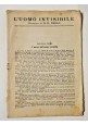 ESAURITO - L'UOMO INVISIBILE di H.G. Wells 1924 Sonzogno romanzo per ragazzi illustrato