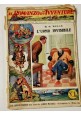 ESAURITO - L'UOMO INVISIBILE di H.G. Wells 1924 Sonzogno romanzo per ragazzi illustrato