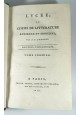 LYCEE OU COURS DE LITTERATURE ANCIENNE ET MODERNE tomo 1 di La Harpe 1799 