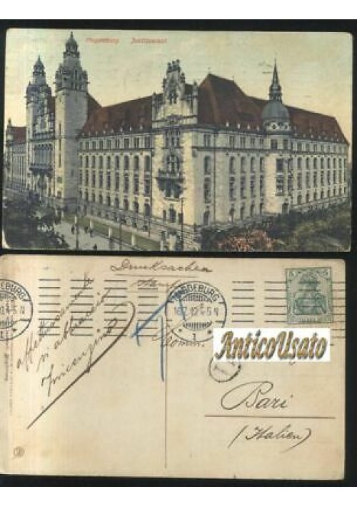 MAGDEBURG JUSTIZPALAST viaggiata 16/07/1910 ORIGINALE cartolina Germania