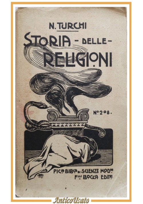 MANUALE DI STORIA DELLE RELIGIONI di Nicola Turchi 1912 Fratelli Bocca Libro