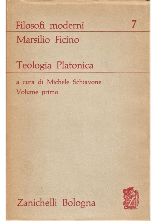 MARSILIO FICINO TEOLOGIA PLATONICA 2 volumi completo 1965 Zanichelli 