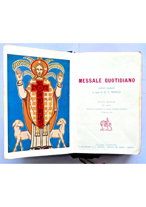 MESSALE QUOTIDIANO latino italiano cura di Franco 1961 Edizioni Liturgiche libro