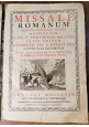 MISSALE ROMANUM  EX DECRETO SACROSANCTI CONCILII TRIDENTINI 1775 Libro Antico