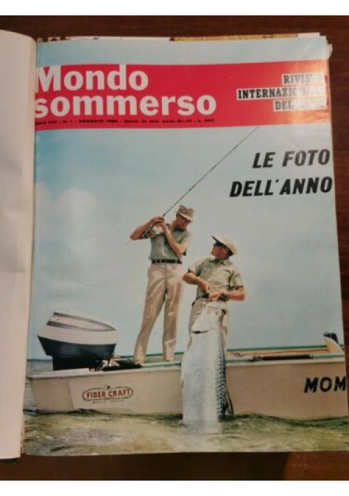 MONDO SOMMERSO annata completa 1966 anno VIII 12 numeri rilegati SUB LIBRO MARE