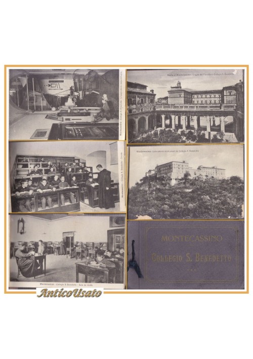 MONTECASSINO Scuola Collegio San Benedetto libretto 18 cartoline vintage '900