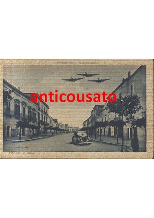 Modugno Bari Corso Umberto I Cartolina 1941 Non Viaggiata Aerei  