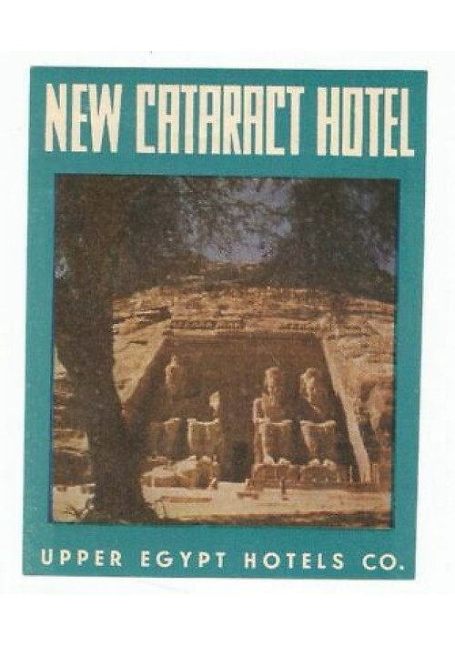 NEW CATARACT HOTEL etichetta valigia luggage label viaggi Egitto Egipt