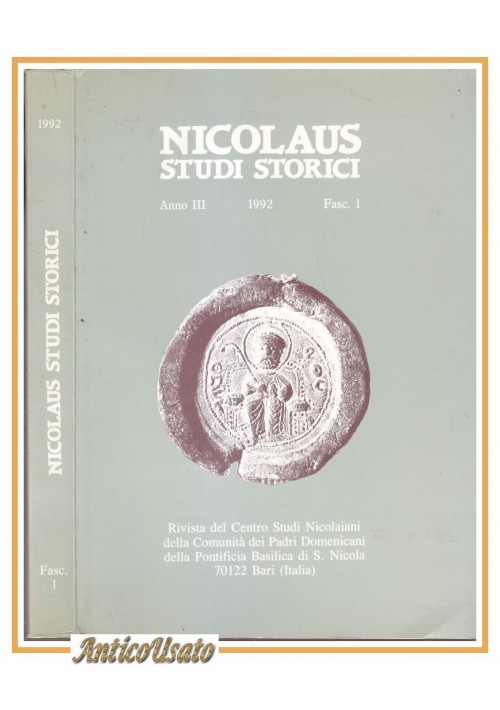 NICOLAUS STUDI STORICI fascicolo 1 1992 Nicola De Giacò de septem sigillis Bari