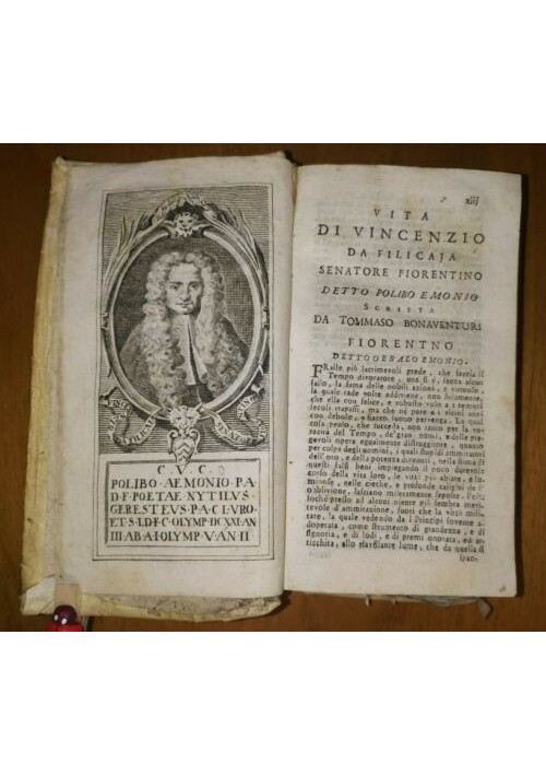 OPERE del Senatore Vincenzio Da Filicaja Tomo 1 e 2 Completo 1762 Baseggio libro