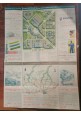 PIANTA GUIDA 27° FIERA di MILANO 1949 pubblicità a colori vintage mappa d'epoca 