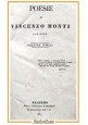 POESIE di Vincenzo Monti con note 1837 Tipografi Spampinato libro antico Palermo