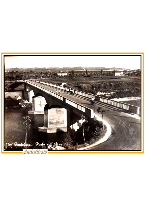 PONTEDERA Ponte sull'Arno Cartolina Vintage Viaggiata 1965 postcard carte postal